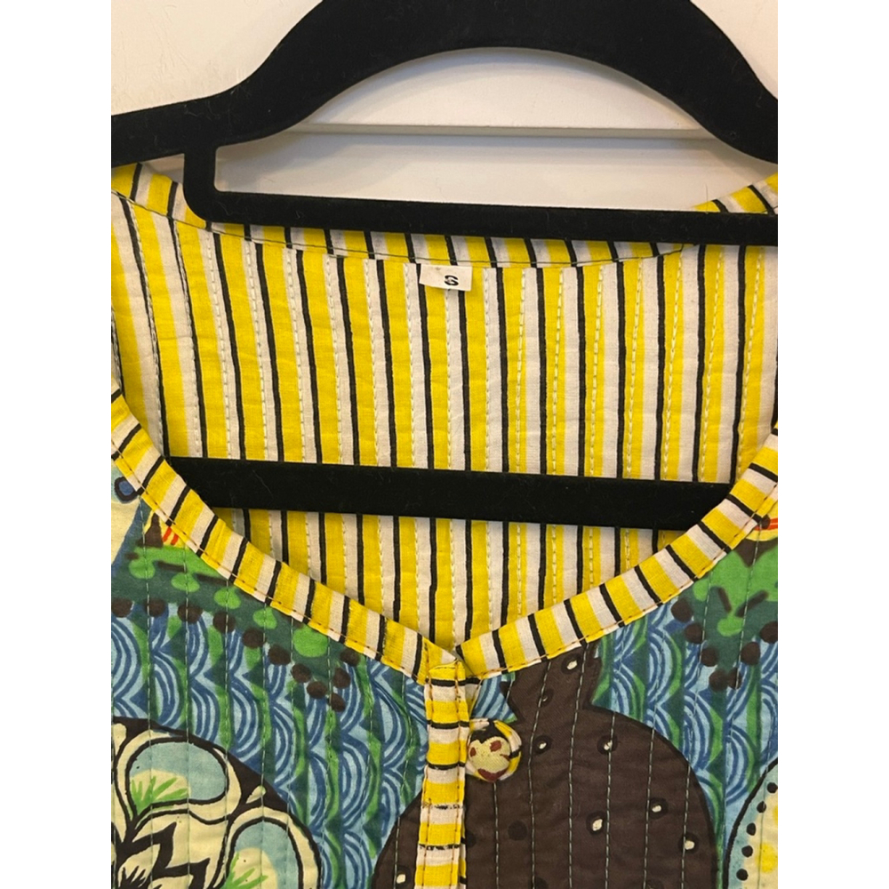 Indian Cotton Quilted Patchwork Jacket Small Boho… - image 4